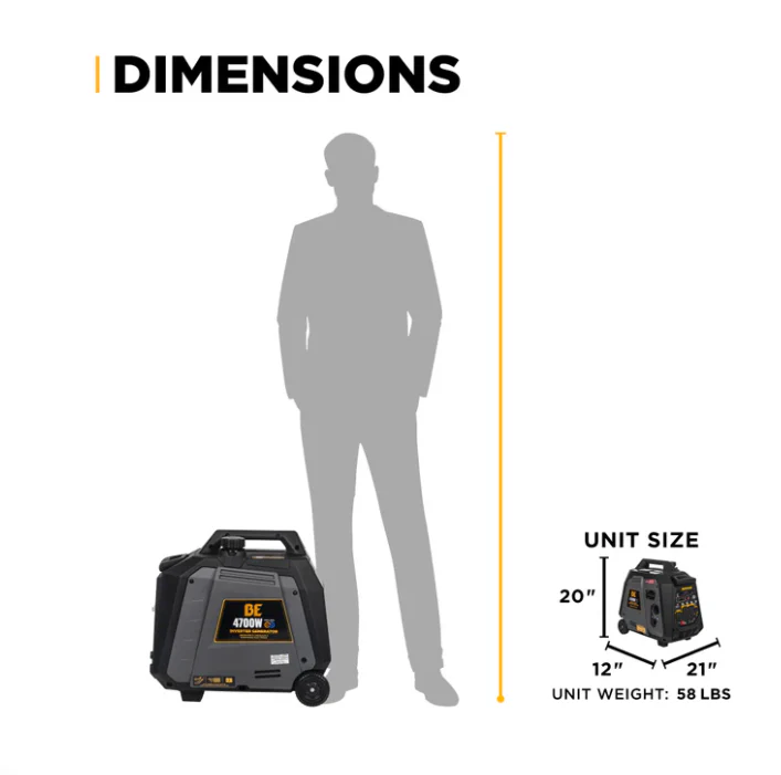 BE Power Equipment 4,700 Watt Digital Inverter Generator - Image 7