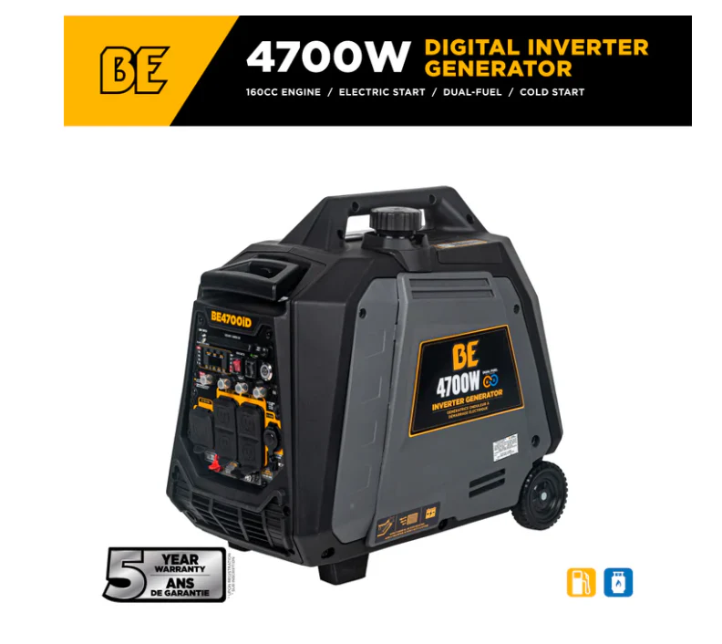 BE Power Equipment 4,700 Watt Digital Inverter Generator - Image 3