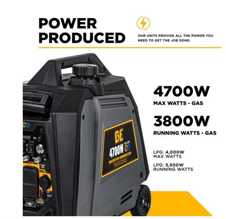 BE Power Equipment 4,700 Watt Digital Inverter Generator - Image 2